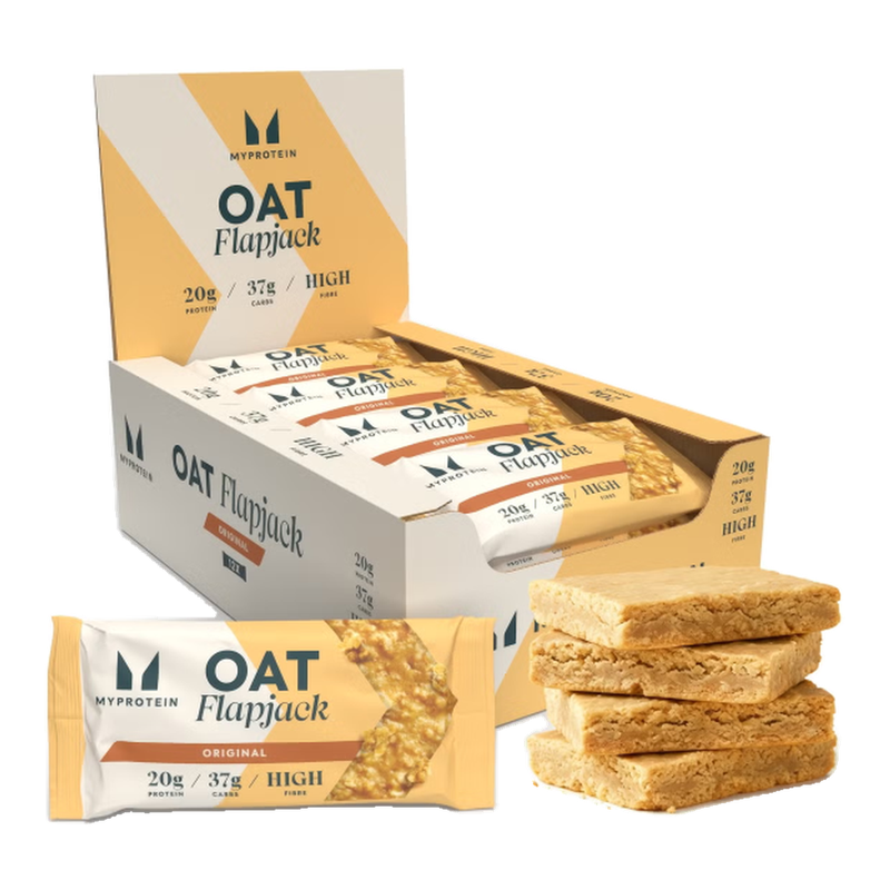 Myprotein High Protein Flapjack Traditional Oat Flavour Protein Nutrition - 12 X 80G