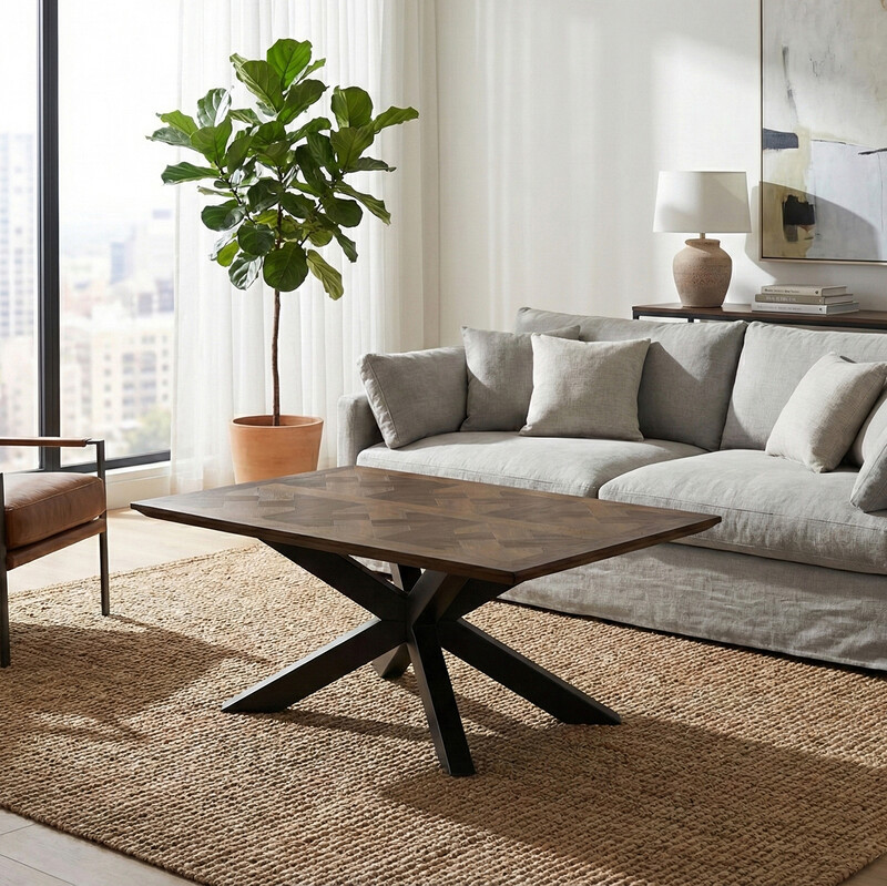 Coffee Table Nevada Rectangle Parquet Walnut/Black