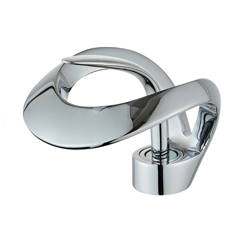 Elegant Waterfall Bathroom Basin Tap Single Lever Handle Solid Brass in Chrome