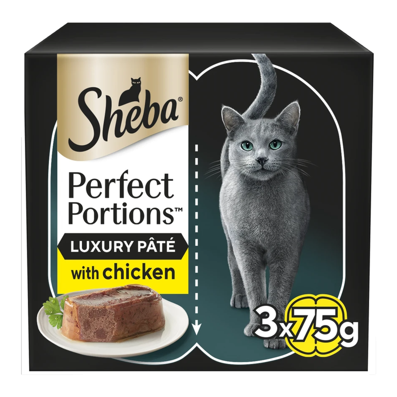 Sheba Perfect Portions Adult Wet Cat Food Chicken Loaf 3 X 2 X 37.5G Tray