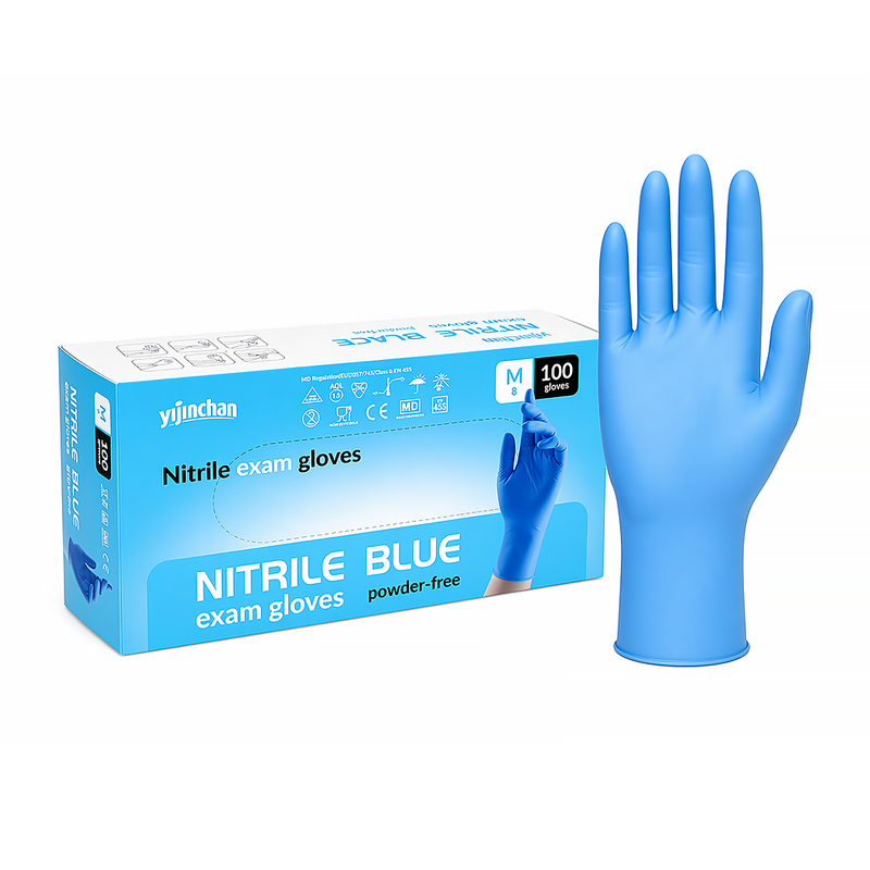 YIJINCHAN Blauwe Nitril Handschoenen Maat M (100 Stuks)