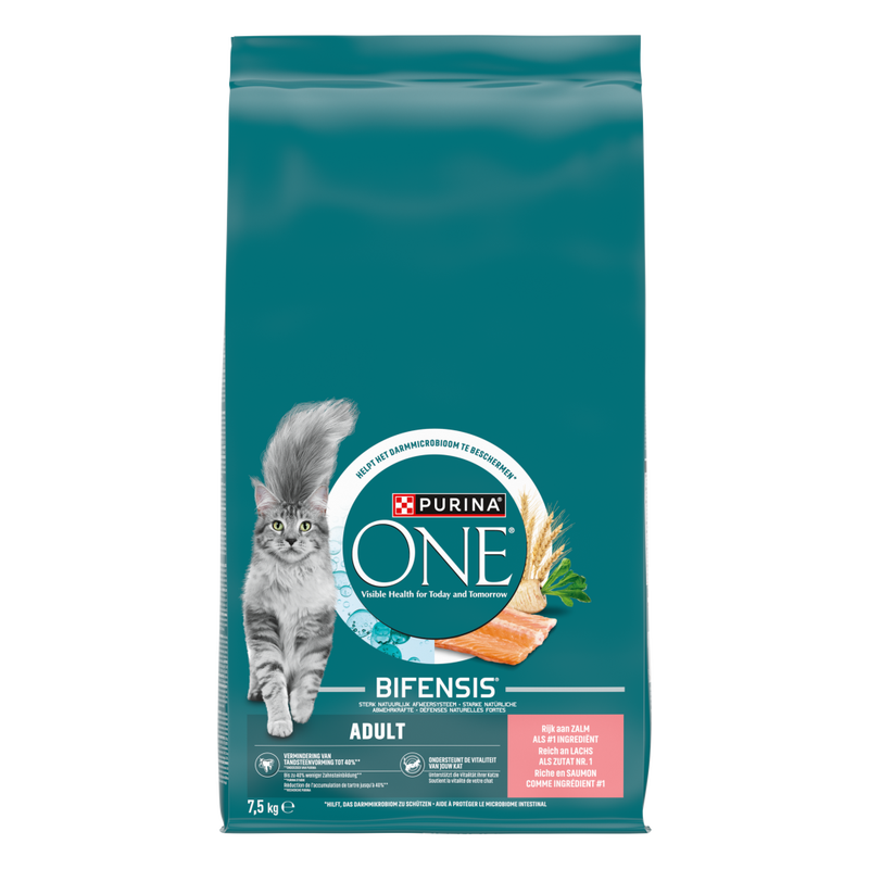 PURINA ONE ADULT ZALM / VOLKOREN GRANEN 7,5 KG