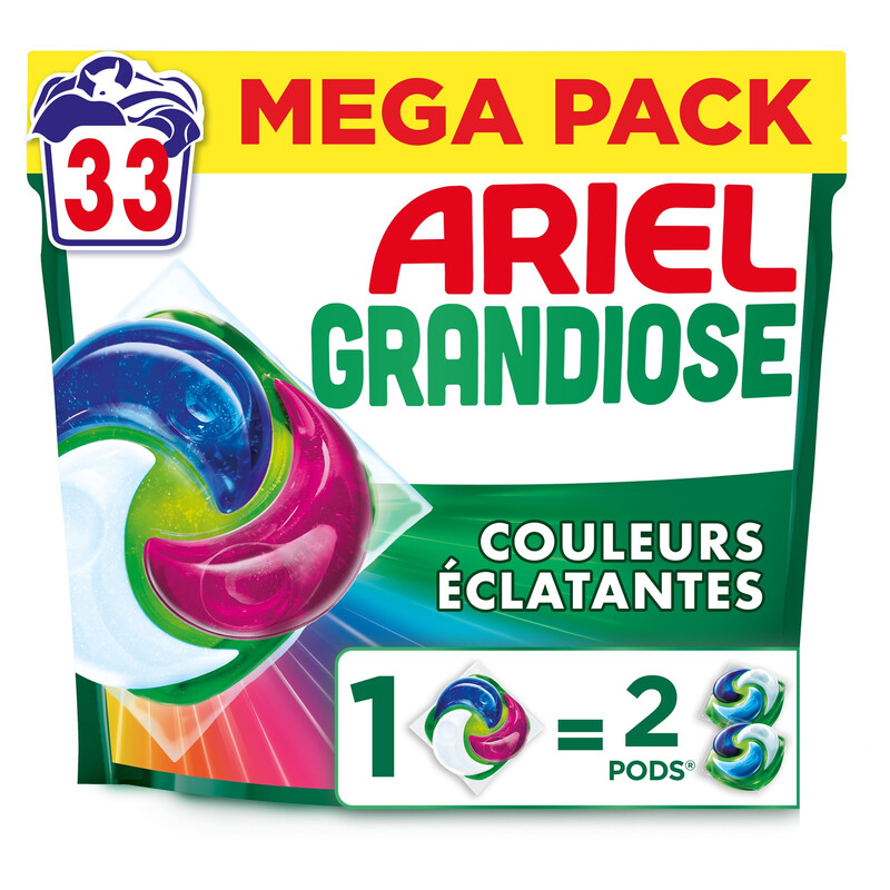 Ariel PODS® Grandiose Couleurs éclatantes 33 Doses Fabriqué en France