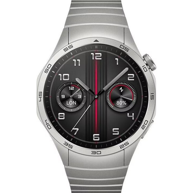 HUAWEI Watch GT4 Smartwatch 46mm Edelstahl Silber: 1,43" AMOLED Display, 14 Tage Akku, GPS, NFC, 5 ATM wasserdicht