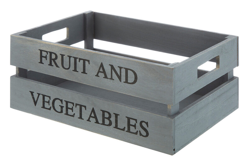 Grey Wood Fruit and Vegetables Crate