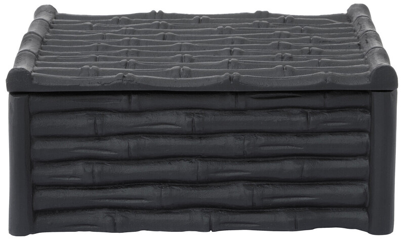 Large Black Finish Bamboo Effect Trinket Box