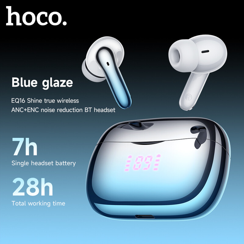EQ16 Shine True Wireless Noise Reduction BT Earphone - Blue Glaze