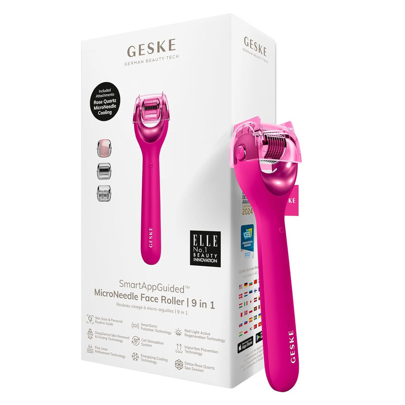 GESKE MicroNeedle Gesichtswalze 9 in 1 Magenta