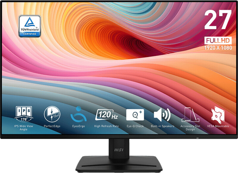 MSI PRO MP271A E2 computermonitor 68,6 cm (27 inch) 1920 x 1080 pixels Full HD LCD zwart