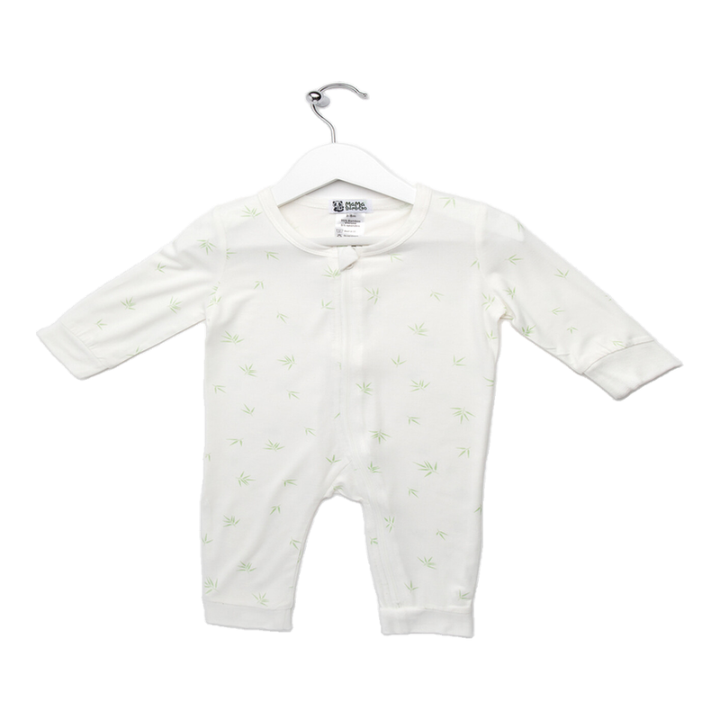 Mama Bamboo Babygrow 6-9 Months White Bamboo Print