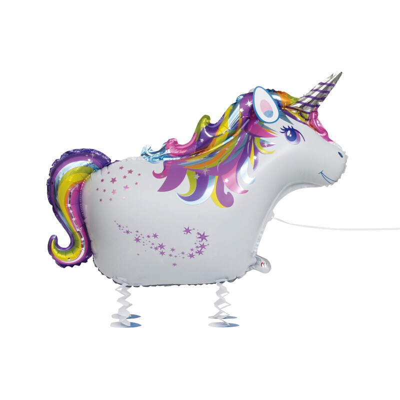 Unique Foil Walking Pet Balloon, Unicorn, 90cm