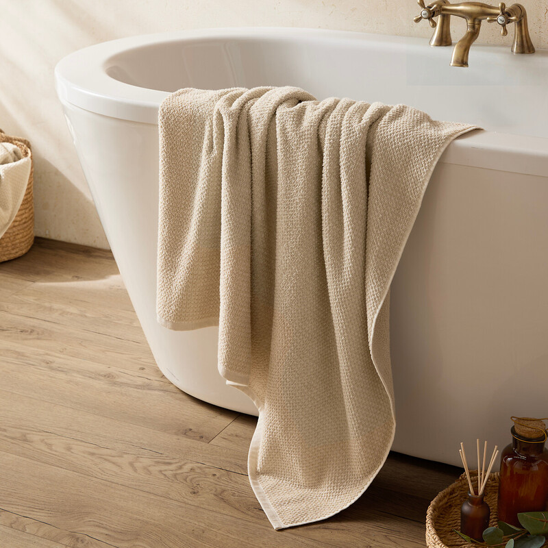 Bath Sheet Hebden Waffle Stone 100x150cm