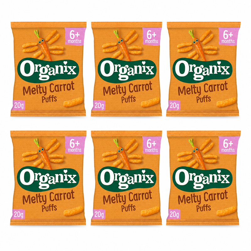 Organix Snacks au Maïs à la Carotte 6 m+ 20 g x 6