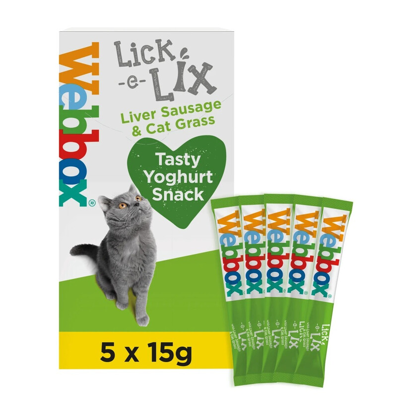 Lick-e-Lix with Liver Sausage & Cat Grass Tasty Yoghurty Treats 5 x 15g
