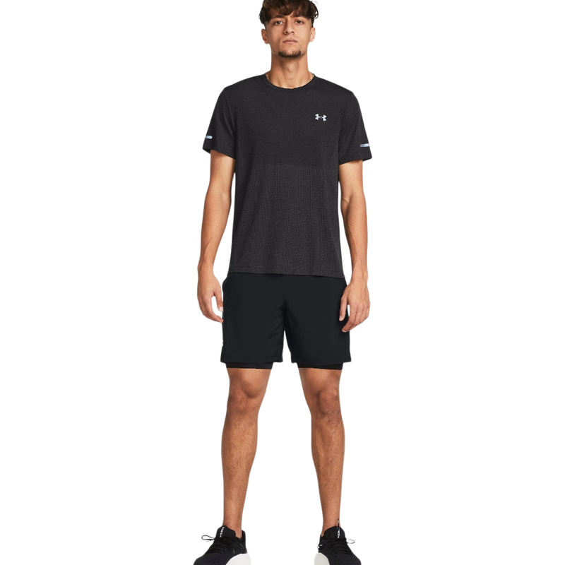 Under Armour Heren Launch 7'' 2-in-1 Shorts Zwart Sportstyle Collectie XL