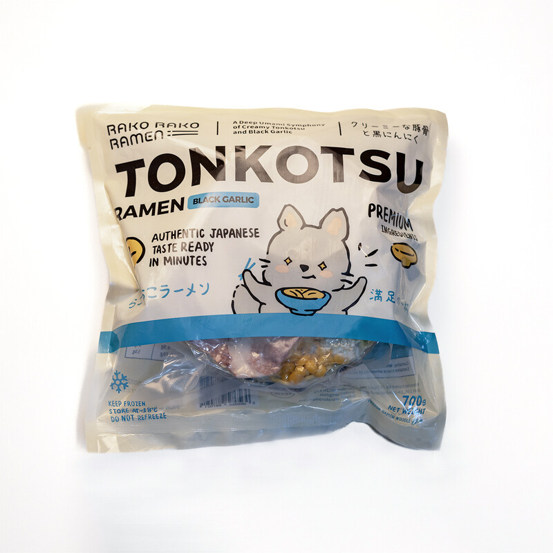 Rako Rako Ramen Black Japanese-Style Frozen Garlic Tonkotsu Ramen 700G