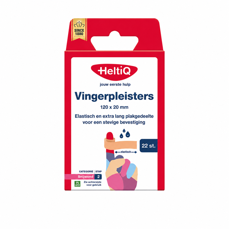 HeltiQ Vingerbandages 120 x 20 mm 1 Doos 22 Stuks