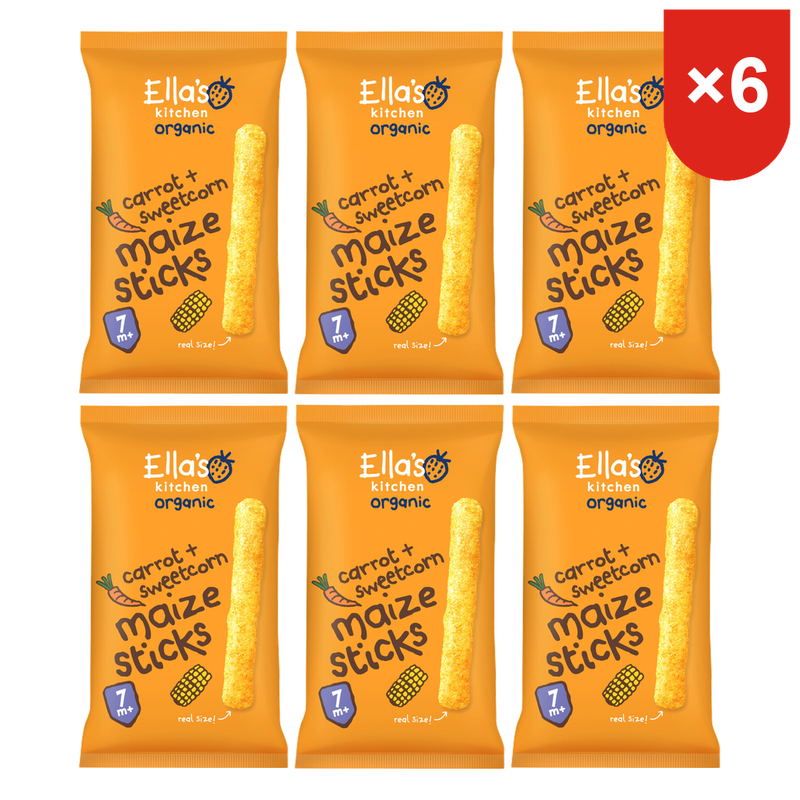 Ella's Kitchen 7+M Bâtonnets de carotte + maïs doux 16 g * 6