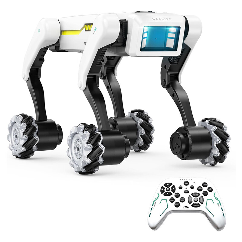 FACEGLE 8088 intelligente robothond, STEM interactief elektronisch huisdier, uitgerust met mechanische wielen, spraakinteractie, programmeerbare acties, zingen, dansen, hand schudden, meerdere bionische acties, geschikt voor ouder-kind interactie, ideaal