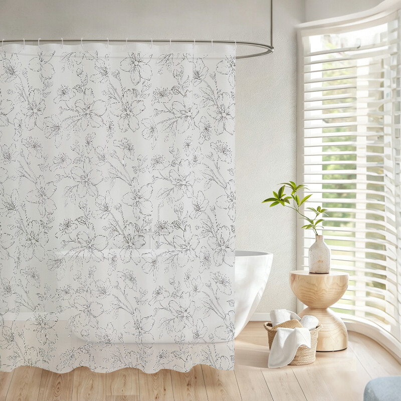 MEROPE PEVA bedrukte douchegordijn 180x180cm lila 1-pack