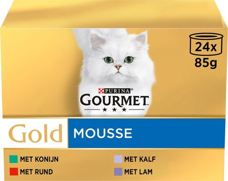 Gourmet Gold Mousse Mixte Lapin / Bœuf / Veau / Agneau 24 x 85 g