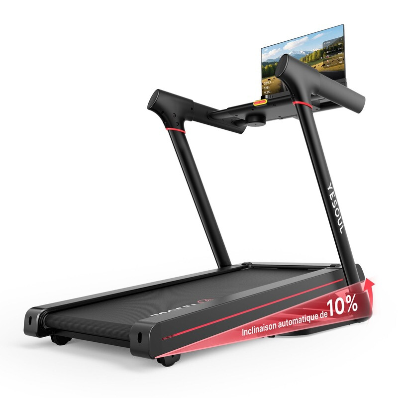 YESOUL T3S PLUS Smartes Faltbares Laufband mit 21,5-Zoll Rotierendem Bildschirm und Automatischer Steigung