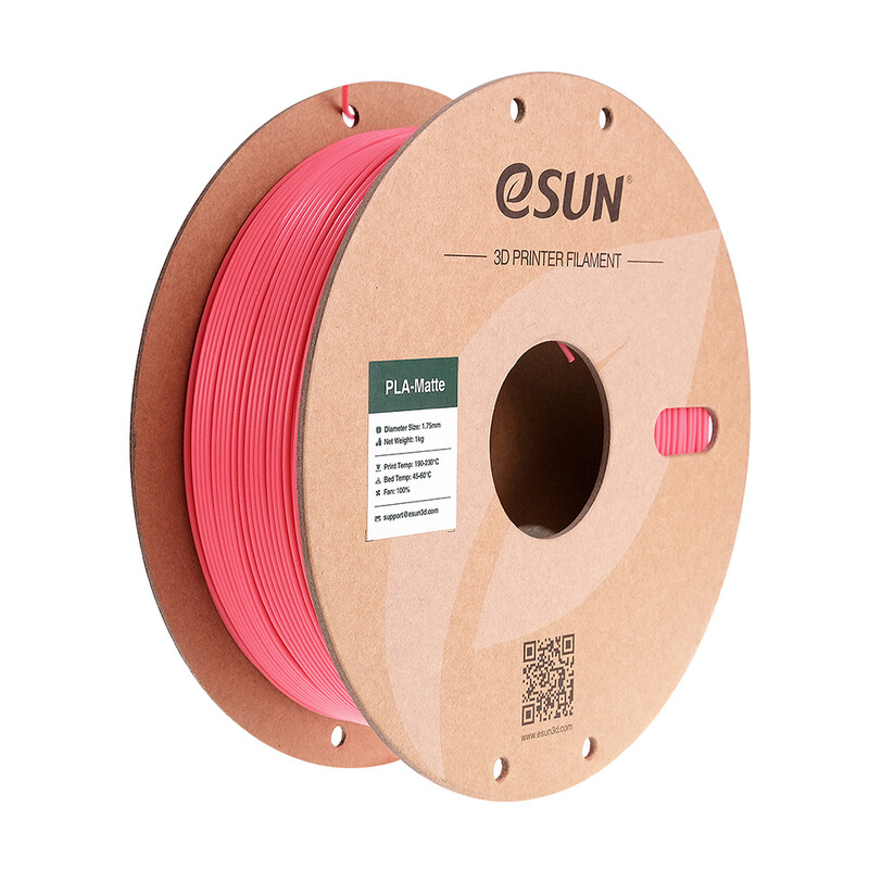 eSUN PLA-Matte 3D-Druck Filament 1,75 mm - Erdbeerrot 1 kg, Fortschrittliche matte Textur sauber aufgewickelt einfach zu bedienen 3D-Druckmaterial für FDM-Drucker