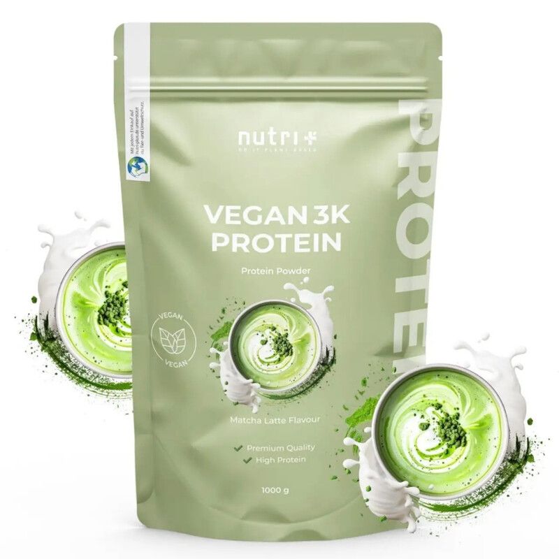 Nutri+ 3K Proteinpulver Vegan 1 kg Matcha-Latte