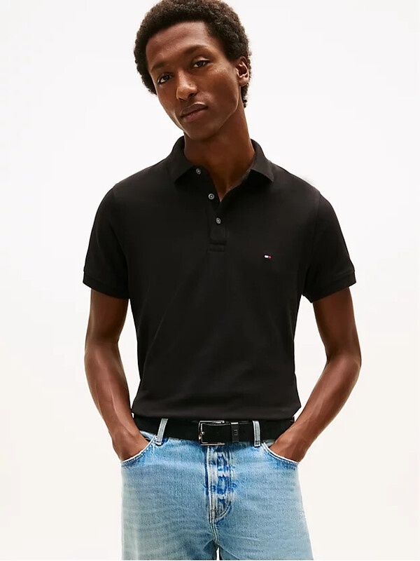 Tommy Hilfiger 1985 slim fit poloshirt heren M zwart