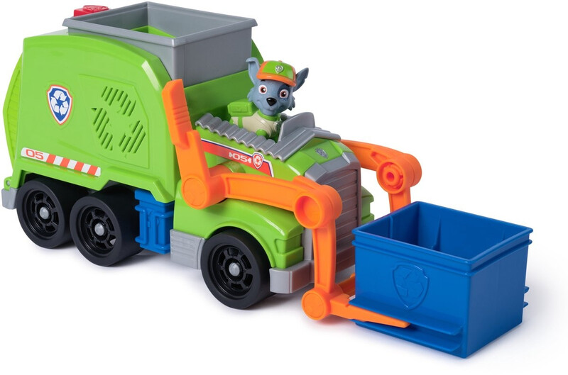 Paw Patrol Rocky's recyclingtruck speelfiguur met voertuig - 39 cm, meerkleurig