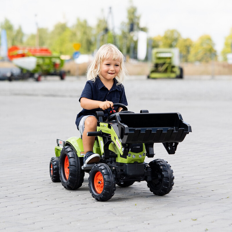 Falk Claas Ride-On Backhoe Tractor With Trailer