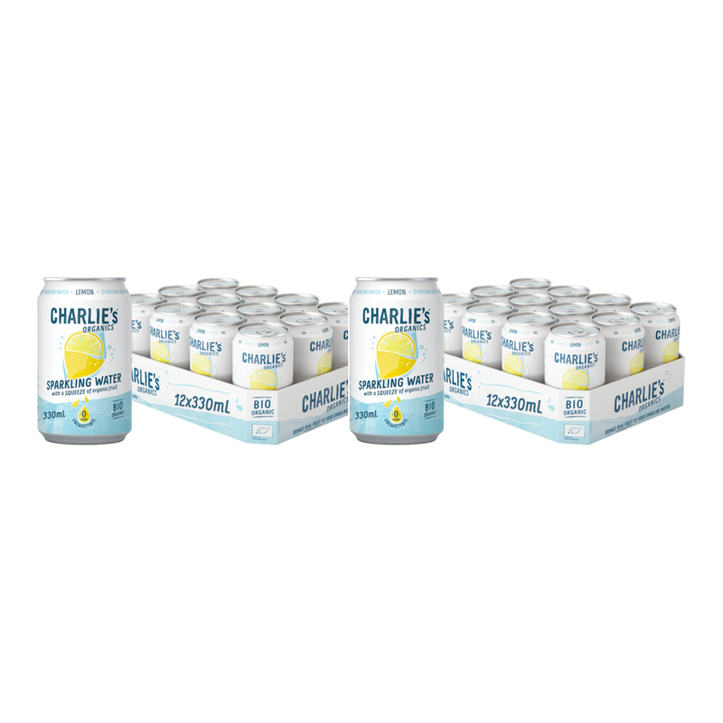 Charlie's Organics Bruiswater Citroen - 12 x 330 ml x2