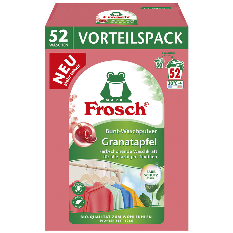 Frosch Granatapfel Bunt-Waschpulver 3,432kg