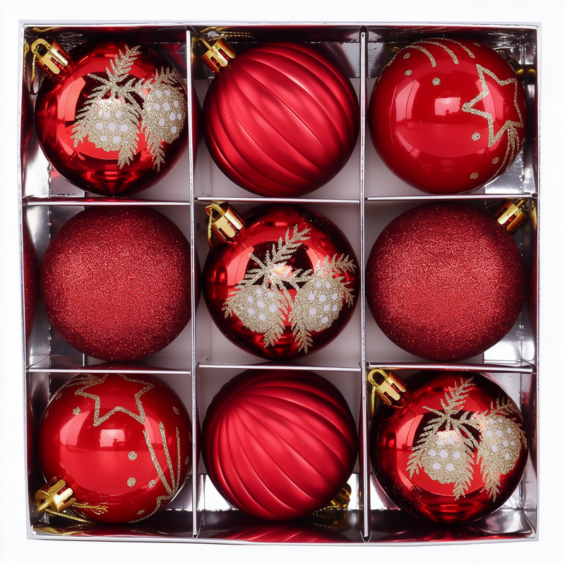 24ct helder rode kerstbal - 6 cm onbreekbare kerstboomdecoratie, hangbal voor kerstboom, feestdagen, bruiloft, feest
