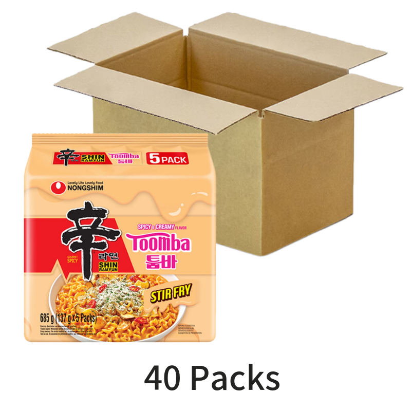 Nongshim Toomba Spicy Korean Instant Noodles 137g x 40 Pack | Shin Ramyun | Creamy & Spicy Flavour