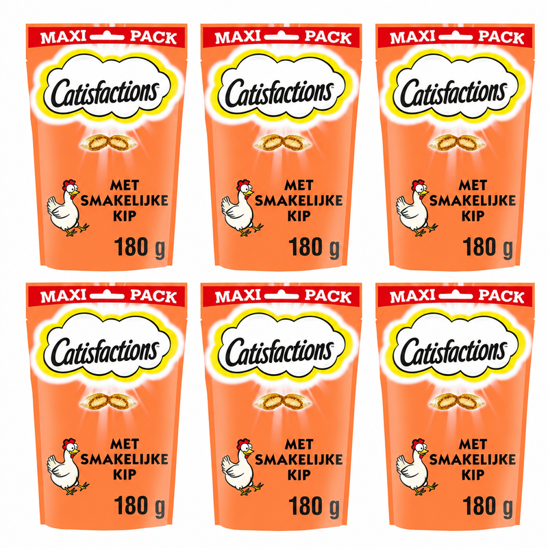 Catisfactions Kattensnack Kip Maxipack 6 x 180 g