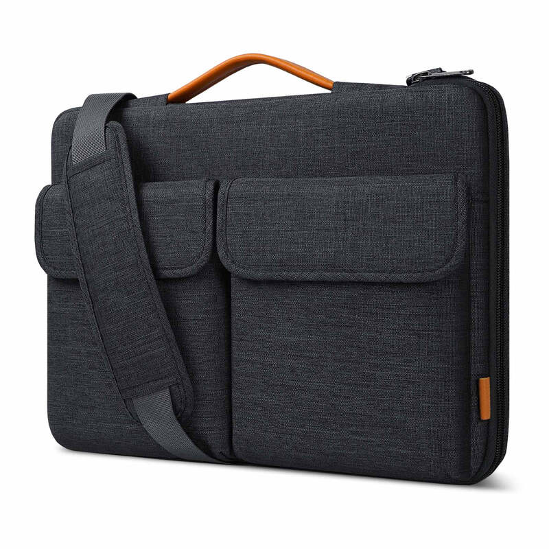 Inateck 15,6 Zoll Laptophüllen 15 Zoll Schultertasche 360° Rundumschutz Spritzwassergeschützte Schulter-Laptoptasche Zwei Tragemöglichkeiten, LB03008-15BG
