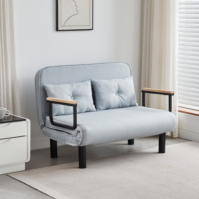 MCC Direct Convertible 4-in-1 Sleeper Chair: Folding Double Sofa Bed Recliner with Adjustable Backrest, 2 Tufted Cushions for Living Room