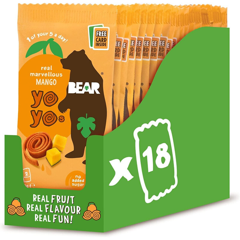 Bear Snacks Bear - Mango Fruit Yoyos - 18 X 20G