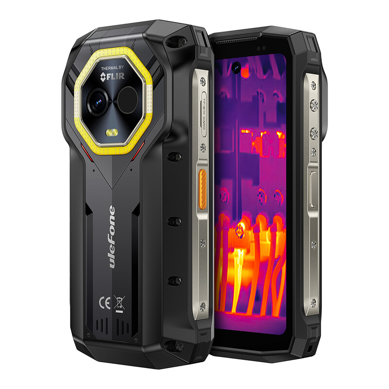 Ulefone Armor Mini 20T Pro 5G Robuuste Telefoon, Thermische Beeldvorming 50 MP Hoofdcamera, 16 GB + 256 GB MTK Dimensity 6300, 6200 mAh (33 W), 4,7" HD+ Corning Gorilla Scherm, Waterdicht, Veelzijdige LED-Verlichting, Android 15