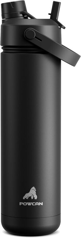 by Meoky 26oz Dual-Opening Sports Water Bottle with Carry Handle –Black