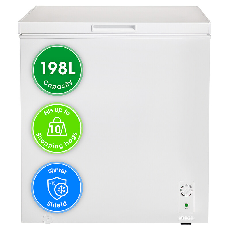 [Free Install] Abode A198CF0E1W 198L Chest Freezer - White - E Rated