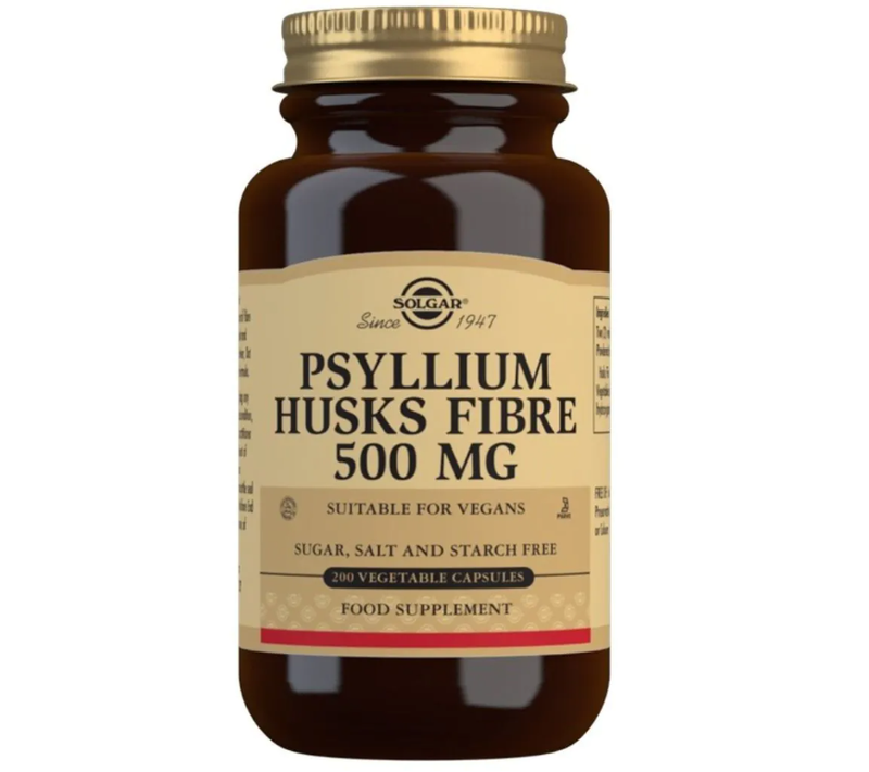 Solgar Psyllium Husks Fibre Digestive Support 500 mg - 200 Vegan Capsules