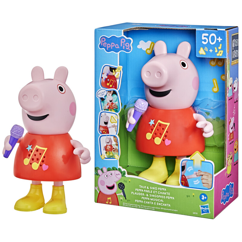 Peppa Pig Baby Toddler Plush Toy Talk & Sing Peppa Interactive Talking Soft Doll with Songs and Fun Phrases for Kids