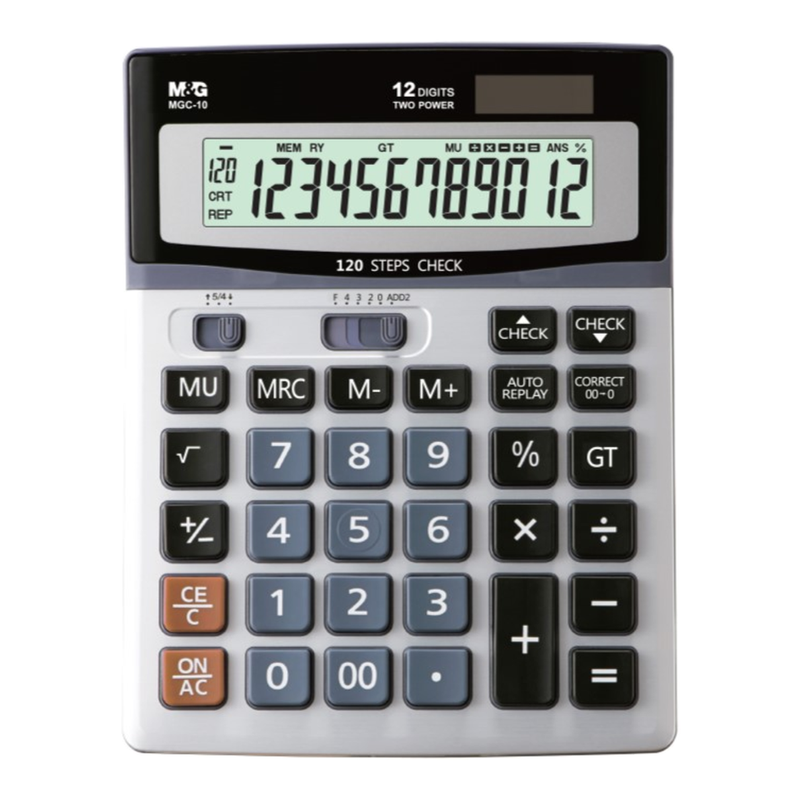 M&G 12 Digit Check & Correct Calculator 120 Steps