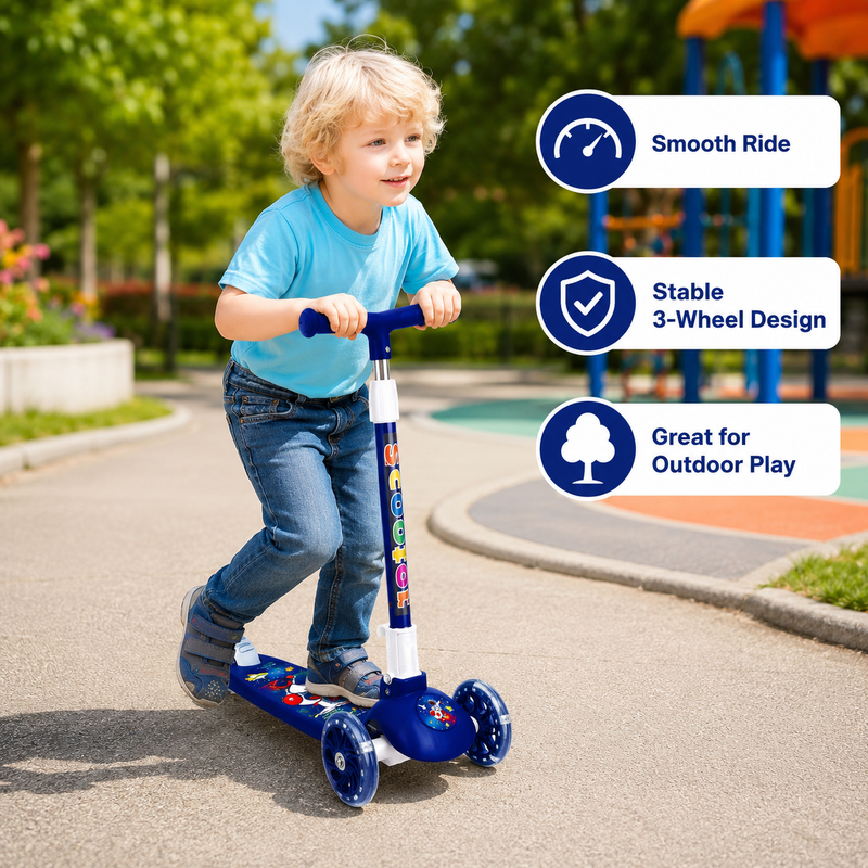 3-Rad-Roller mit Lichteffekten, Outdoor-Spielzeug für Kinder mit leuchtenden Rädern, stabiles Dreirad-Design, zufällige Ausführung.