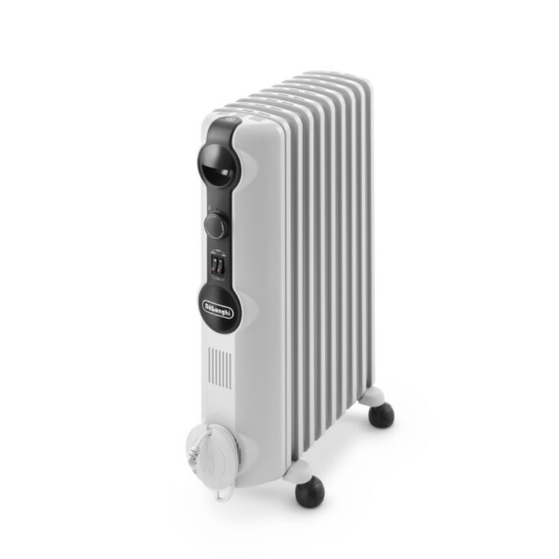 De‘longhi De’longhi Radia S Oil Filled Radiator, 2000W, 9 Fins, Mechanical Control, White, Trrs0920
