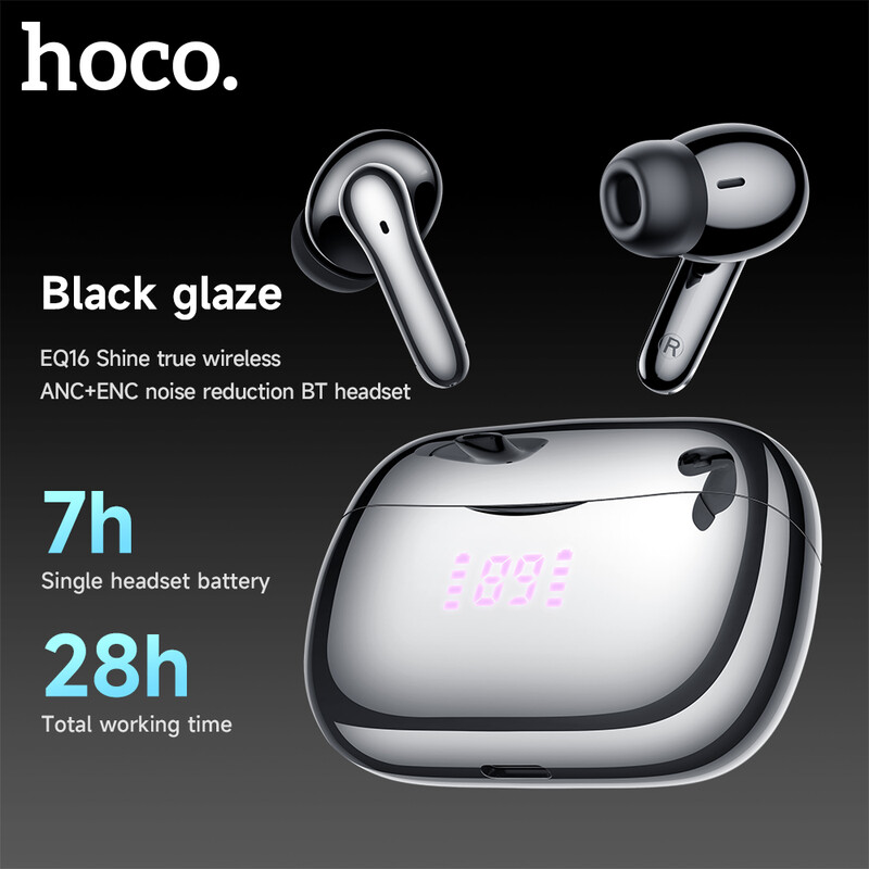 EQ16 Shine True Wireless Noise Reduction BT Earphone - Black Glaze