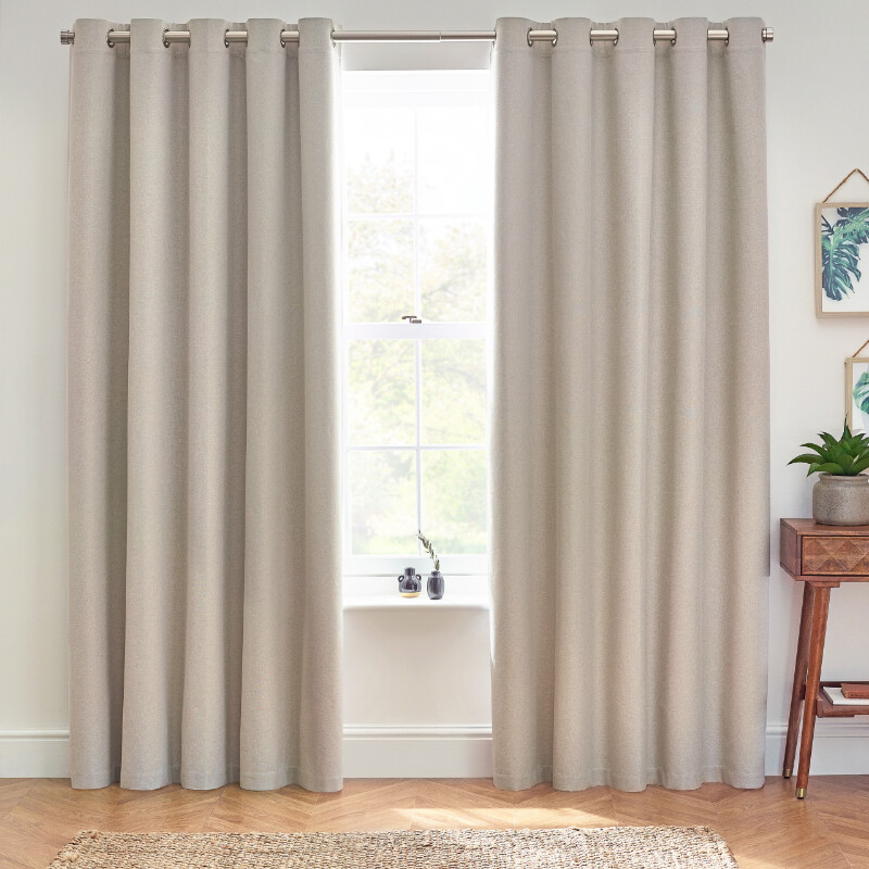 Eyelet Curtains Dawn Blackout Linen W:168xL:183cm