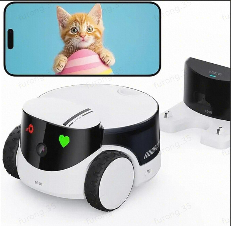 Rola PetPal Pet Companion Robot - UK Plug, Remote Interaction for Dogs & Cats